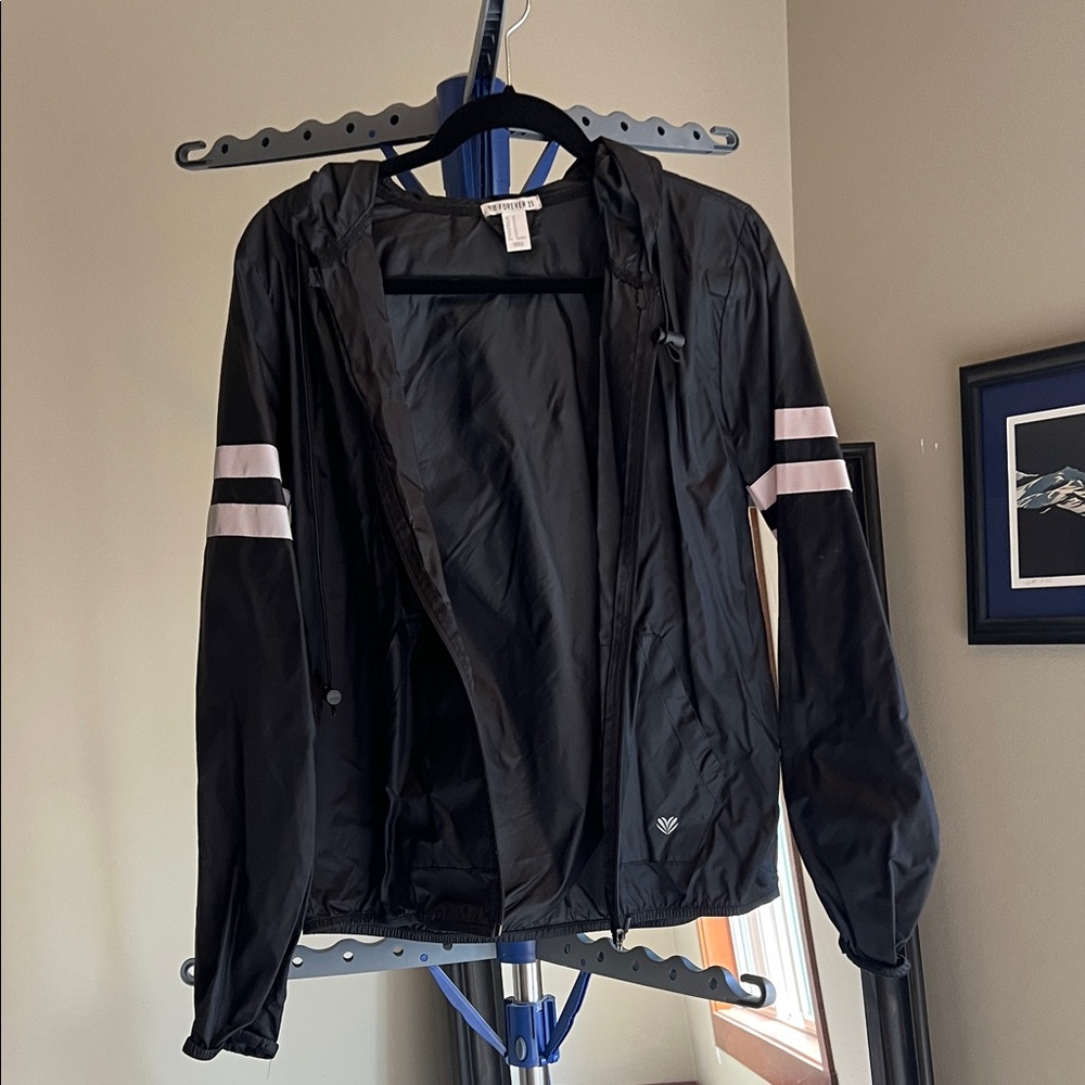 Black Utility Jacket with White Accents